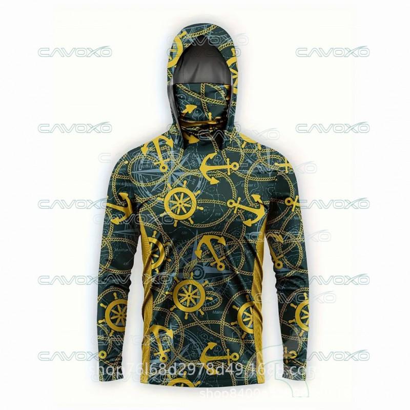 Quick-Dry Bamboo Fiber Fishing Shirt With Hood Face Cover Lightweight UV Protection Long Sleeve Outdoor Angling