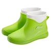 Fashion Short Tube Girls Rain Shoes Low Top Waterproof Shoes Kitchen Low Tube Rubber Shoes Car Wash Water Boots Plus Cotton Wool Rain Boots