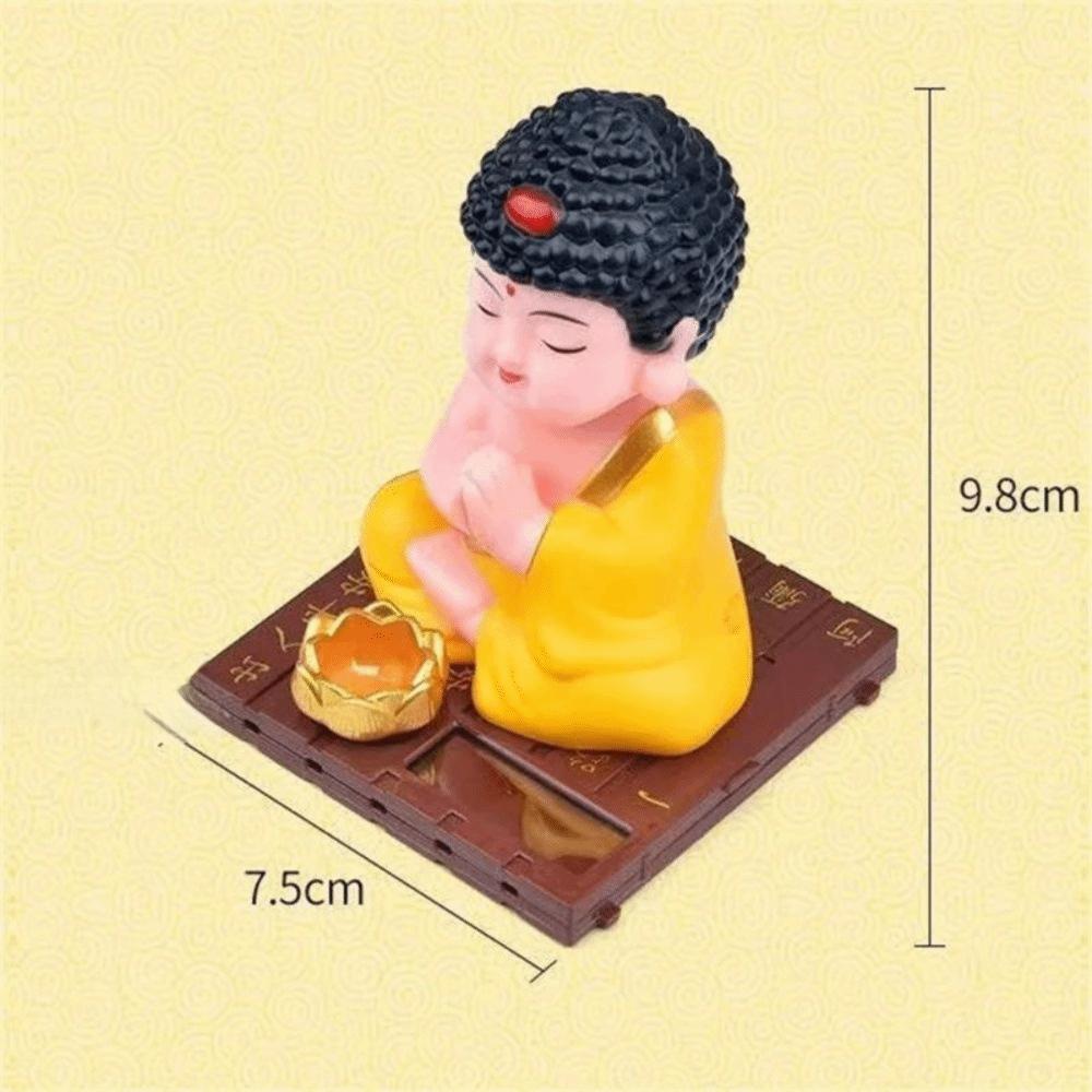 Creative Solar Nodding Buddha Decor Figure Mascot Ornaments Car Accessories Solar Dancing Luck and Fortune Decoration Dashboard