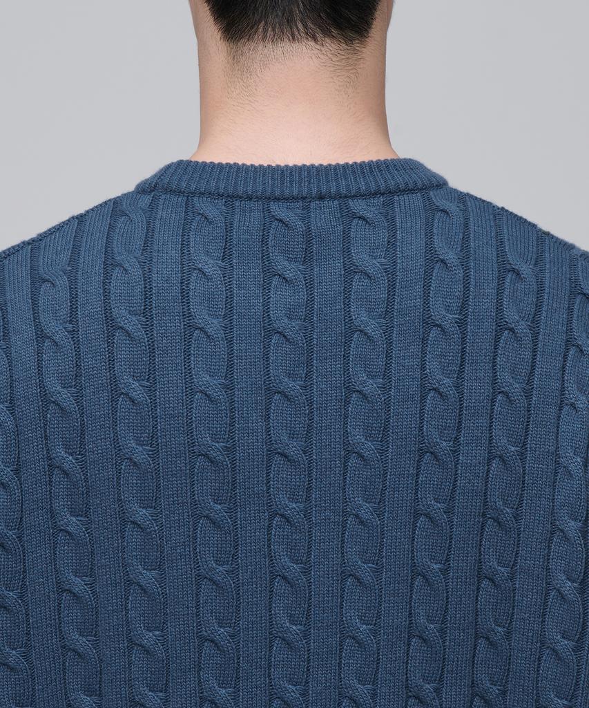 MUSINSA STANDARD Cable Crew Neck Knit [Midnight Blue]