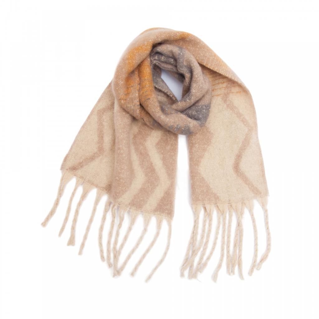 Female Shawl Autumn Winter Thick Scarf Tassel Gradient Wavy Scarf