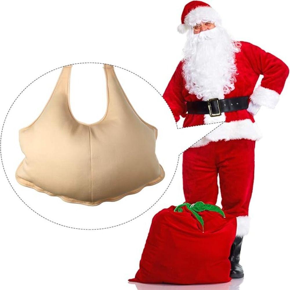 Polyester Santa Costume Christmas Cosplay Prop Fake Padded Belly Santa Suit Zipper Santa Costume