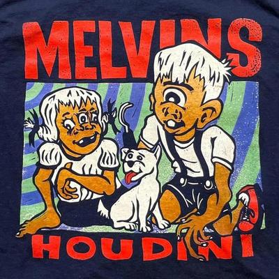 Винтажная хлопковая темно-синяя футболка Melvins Band Houdini Унисекс Концертная S - 5XL BO172 Унисекс Футболка