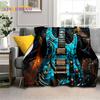 Classical Skull Electric Guitar Music Instruments Blanket,Soft Throw Blanket for Home Bedroom Bed Sofa Picnic Cover Kids Gift