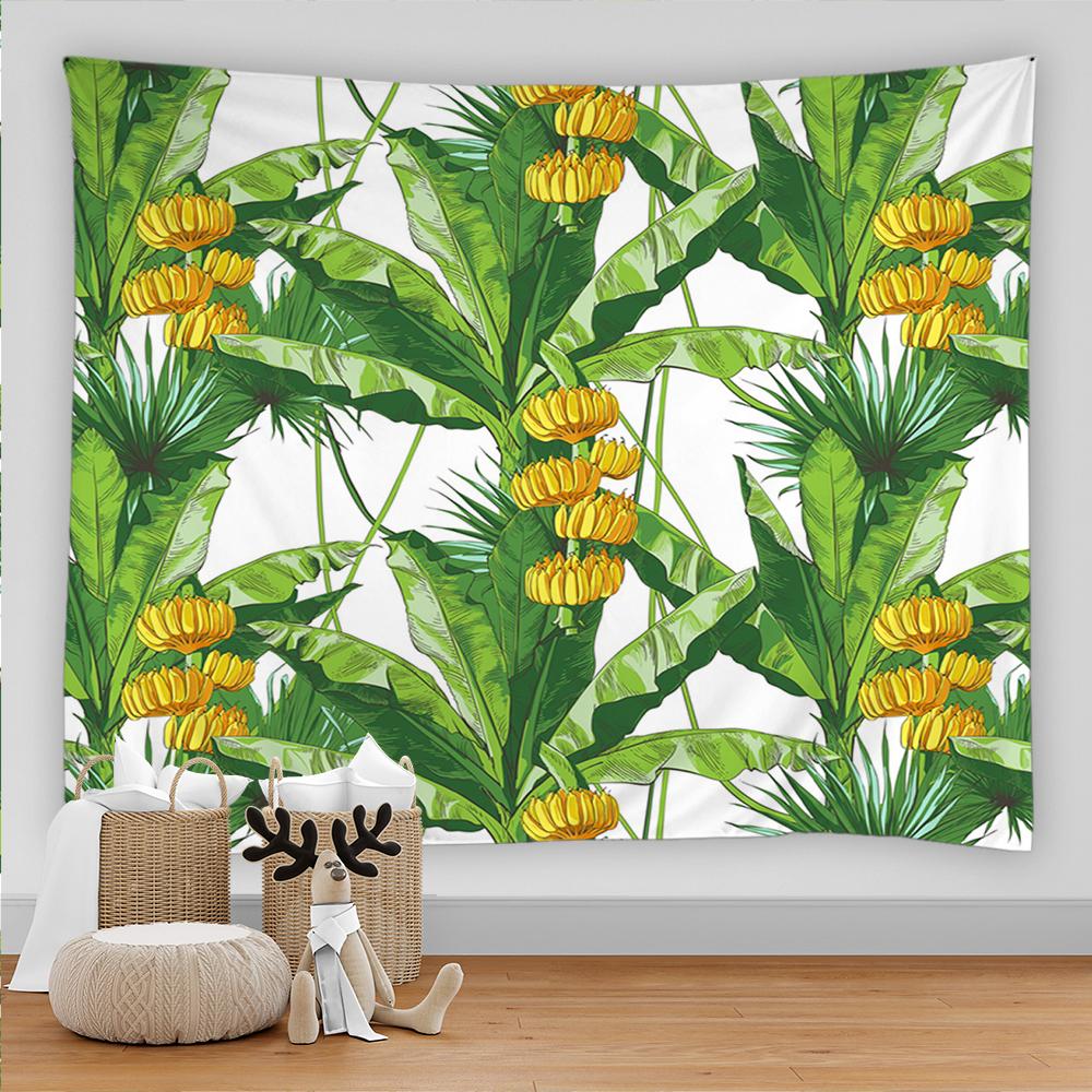 Гобелен с тропическим лесом, растениями и животными, природный пейзаж, богемный художественный гобелен в стиле хиппи, матрас, украшение для дома