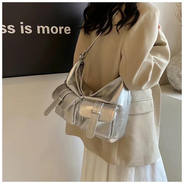 Твердые мягкие внутренние отделения сумки через плечо большой емкости швейная линия горячая распродажа женские сумки из искусственной кожи на молнии