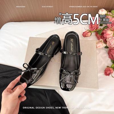 Невидимая внутренняя платформа Мэри Джейн одинарные туфли женские новые ретро милые с бантом сумка на носке сандалии