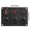 For Car Marine RV 12V Cigarette Lighter Plug Socket Power Outlet Toggle Switch 4.2A Multi Panel LED Voltmeter Dual USB Charger 6 In 1