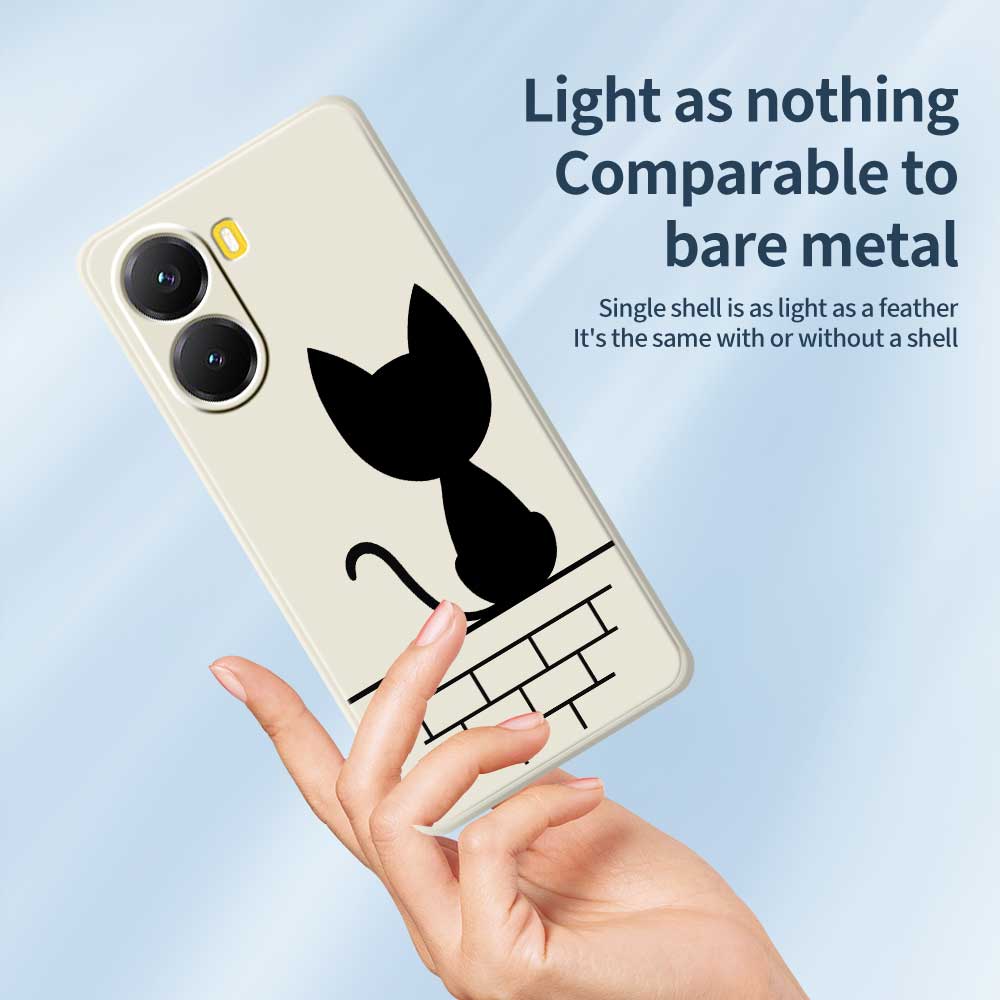 For Xiaomi Redmi Turbo 4 5G/Poco X7 Pro 5G Case Black Cat on the Wall Pattern Printing Straight Edge TPU Phone Back Cover