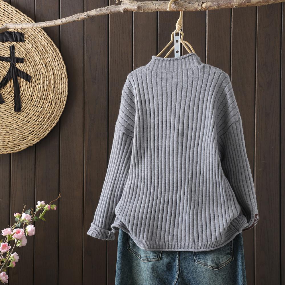 Autumn Winter Women Sweaters Pullover Tops Knitted Basic Green Sweater Long Sleeve