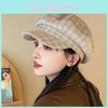 Beret Retro With Grid Printing Design Suitable For Daily Dressing Outdoor