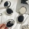 Folding Comb With Mirror Pocket Size Scalp Massage Comb Portable Hair Styling Brush For Women Hairdressing Accessories