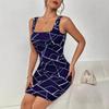 Women's Halter Dress Temperament Printed Women's Sexy Spice Slim Dress