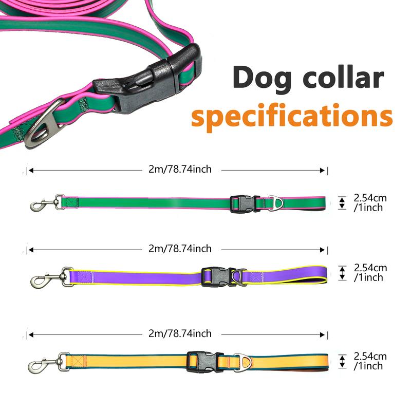 Multifunctional Adjustable PVC Dog Leash 2M Waterproof Easy Clean Pet Training Lead for Small Medium Large Dogs Outdoor Walking