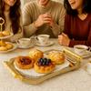 Delicate Pattern Stainless Steel Storage Tray Vintage Fruit Tray Candy Dessert Plates  Hotel