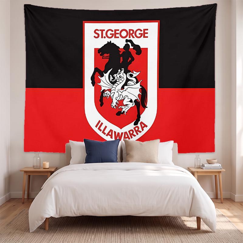 St George Illawarra Dragons (14) Art Wall Hanging Tapestry for Home Bedroom Living Room Decor Great Gift Idea