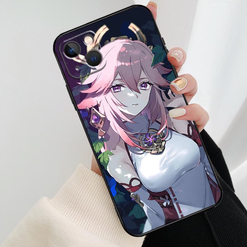 Чехол для телефона Yae Miko Genshin Impact для iPhone 17 Pro Max 14 13 12 11 15 16 Pro Max mini 16 15 Plus 16e 17 Air