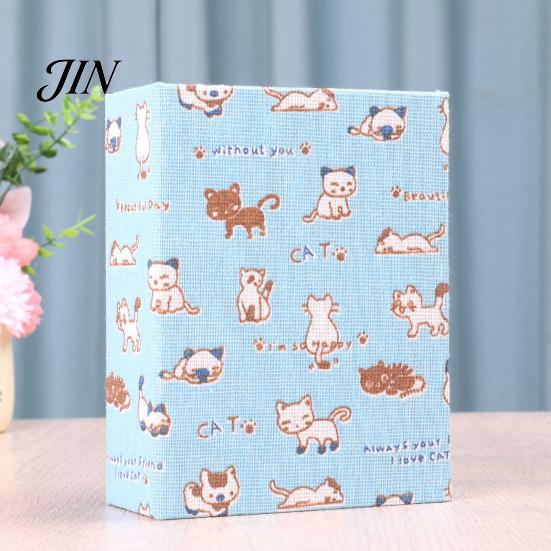 Literary Style Photo Album Mini Printed Fabric Slip-In Album, Portable Floral Print Scrapbook with Transparent Sleeve Pages, Lightweight Inner