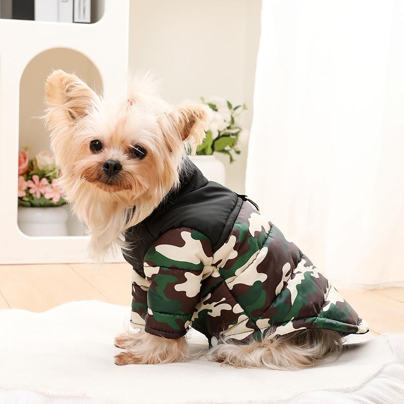 Теплая куртка для собак, зимняя камуфляжная одежда для маленьких и средних собак, ветрозащитная с D-образным кольцом, пальто для домашних животных, костюм для чихуахуа и йоркширского терьера