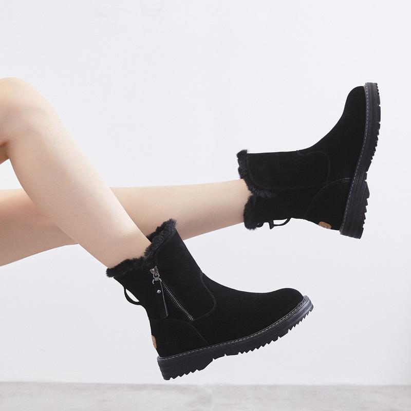 100% натуральная кожа зимняя обувь женские зимние сапоги теплая обувь холодная зимняя женские ботильоны женские увеличивающие рост 4,5 см A1668