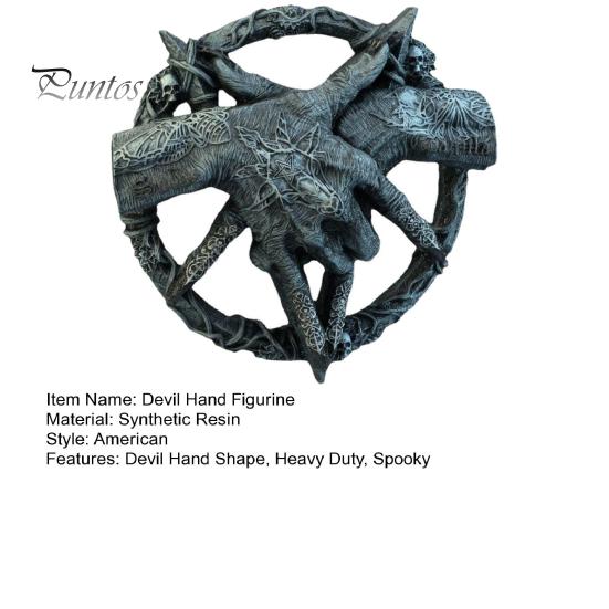 Devil Hand Goat Horn Figurine Wall Decoration Home Office Living Room Bathroom Wall Art Spooky Demon Hand Resin Statue Sculpture Wall Ornament
