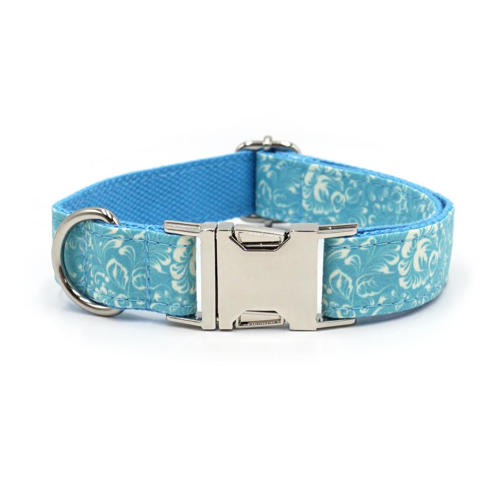 Pet Collar With Silver Buckle For Small Dogs Cotton Material Cute Flower Pattern Breathable Design