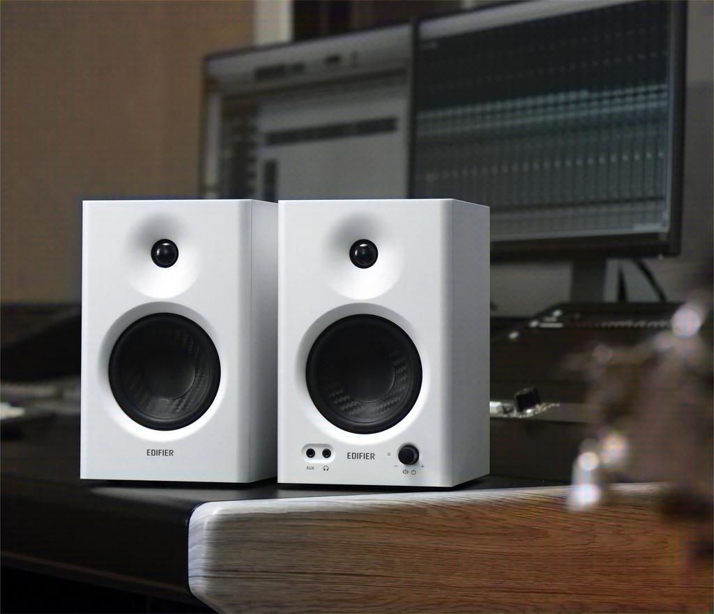 Edifier MR4 42W монитор с высоким звуком ПК DTM проводной внешний динамик для студии TRS разъем для наушников 2 белый динамик, 4-дюймовый среднечастотный динамик, качество,