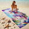 Rainbow Unicorn Fantasy Sky Soft Beach Towel Outdoor Camping Vacation Swimming Beach Towel Outdoor Absorbent Bath Towel Blanket A4