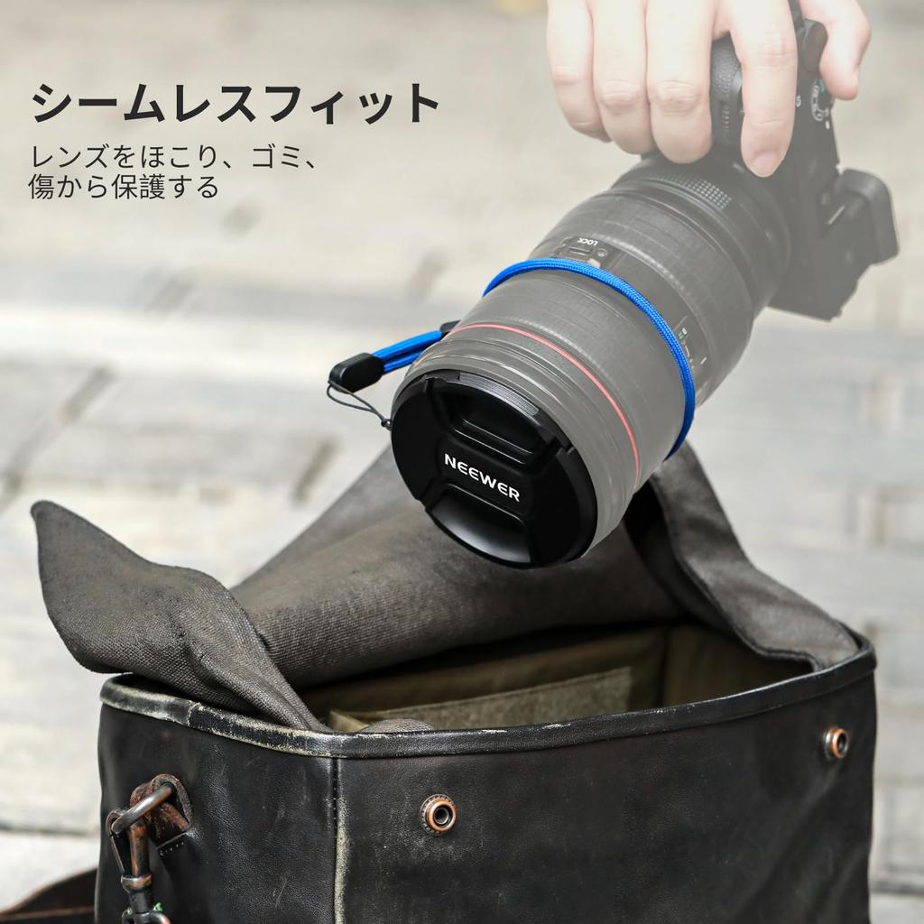 NEEWER 49mm Lens Cap Set Made of and with Inner and Cleaning Compatible with Universal Cameras (2-Piece Set) ABS, Waterproof, Scratch-Resistant,