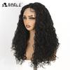 Noble Synthetic Lace Front Wig 22 Inch Curly Lace Part Water Wavy Golden Wig For Women Lace Front Wig Ombre Black For Women Wig