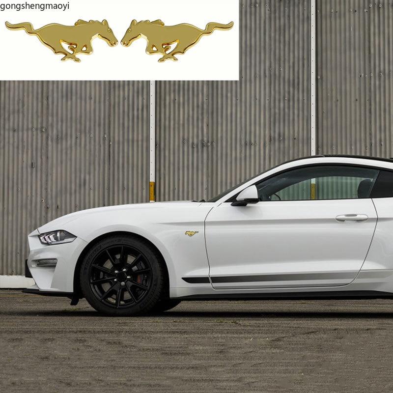 Стайлинг автомобиля 2 штуки 3D Металлические наклейки логотип конных скачек эмблема на боковину автомобиля наклейка на багажник подходит для Ford Mustang Shelby GT 350 500 Cob