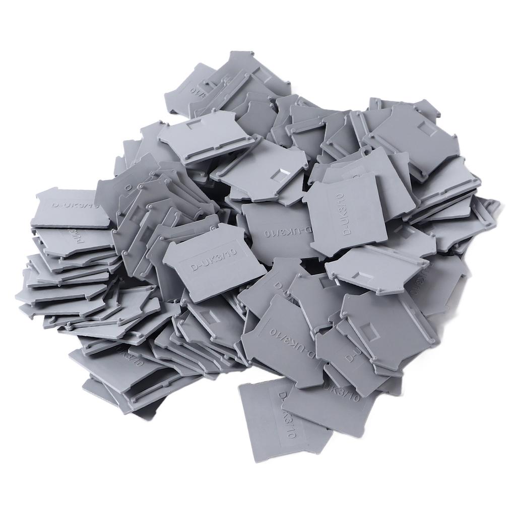 100 шт. Клеммные разделительные пластины PA66 DIN-рейка Клеммный блок Торцевая крышка Разделительная перегородка для UK3N UK5N UK6N