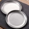 1PC Dinner Plate Outdoor Food Plates Camping Condiment Dishes Barbecue Stainless Steel Tableware Industrial Style