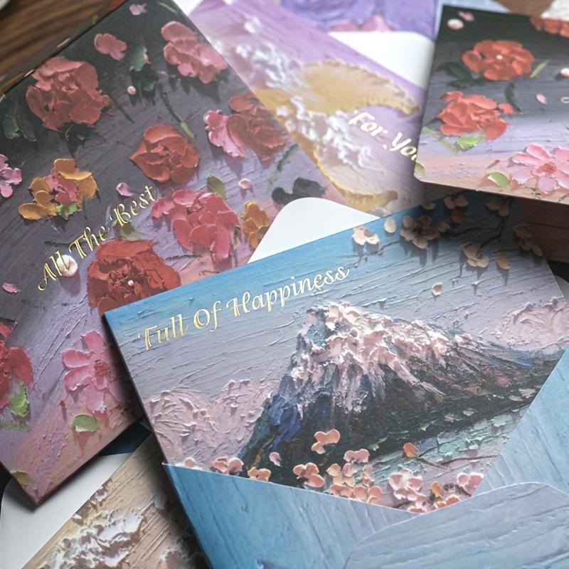 8 шт. простых поздравительных открыток с днем рождения, поздравительных открыток, конвертов и наклеек с печатью, креативных поздравительных открыток ко Дню святого Валентина