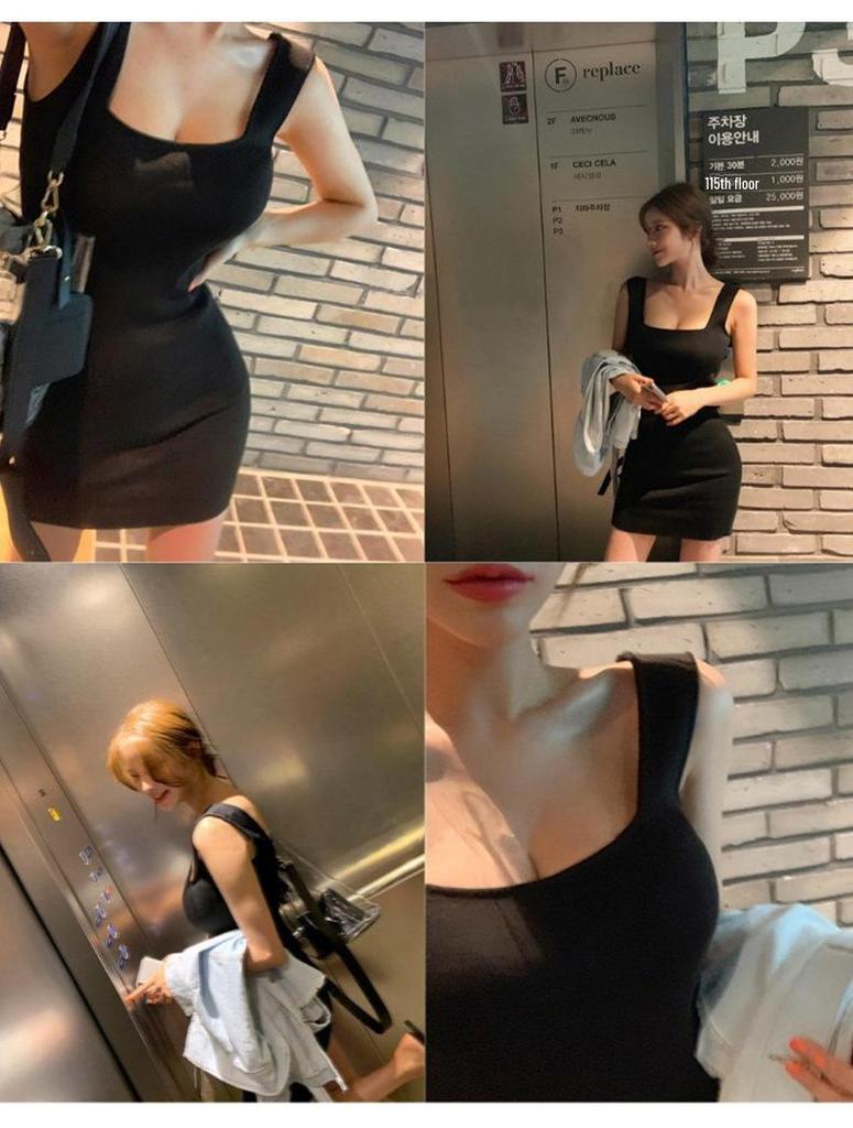 Женское сексуальное облегающее трикотажное платье-свитер-жилет - горячий корейский стиль