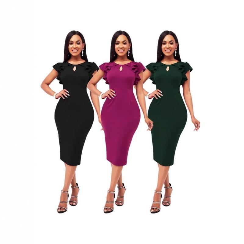 Сексуальное модное белое воротничковое тонкое однотонное платье с сумкой-ягодицей большого размера для женщин