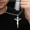 Христианский кулон-крест Иисуса на цепочке для женщин и мужчин, золотого цвета, из нержавеющей стали, с подвеской-распятием, религиозные ювелирные изделия, подарки