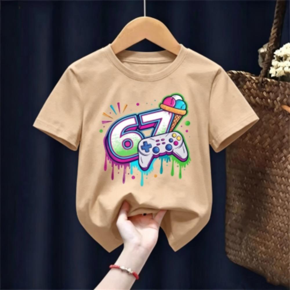 Summer Fun Game Six Seven 67 Printed Men's T Shirt Fashion Casual Men's and Women's Short Sleeve Shirt Funny Men's Clothes Tee Top