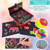 (H0826)Scratch Notes Set Scratch Doodle Art With 100 Rainbow Paper,2 Stylus