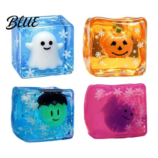 Halloween Stress Relief Toys Ghost Cube Squeeze Toy Pumpkin Bat with Party Favors Snowflake Hand Relaxation Sensory Toy for