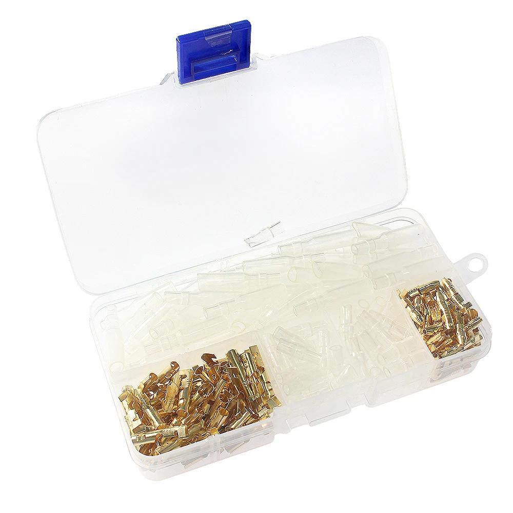 120 шт./компл. 3,5 мм Штекер/Гнездо Латунный Клеммный Разъем Пуля Комплект Штекер Гнездо Обжимные Автомобильные Штырьки для Автомобильной Электропроводки