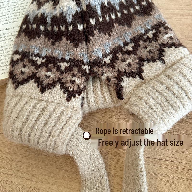 Вязаная шапка Luochi Fair Isle – Стильная, Регулируемая, Теплая шерстяная шапка для осени и зимы
