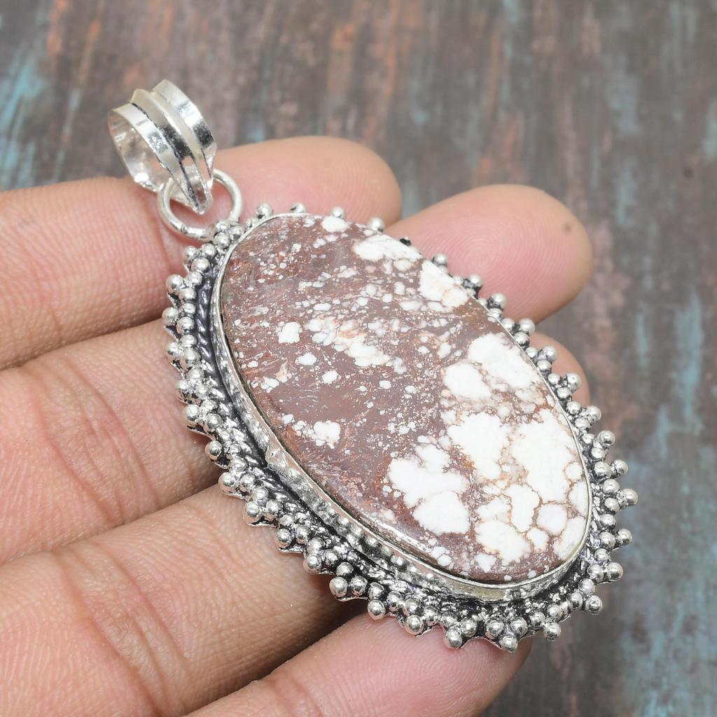 Красивая подвеска из твердого серебра 925 пробы с драгоценным камнем дикой лошади ручной работы