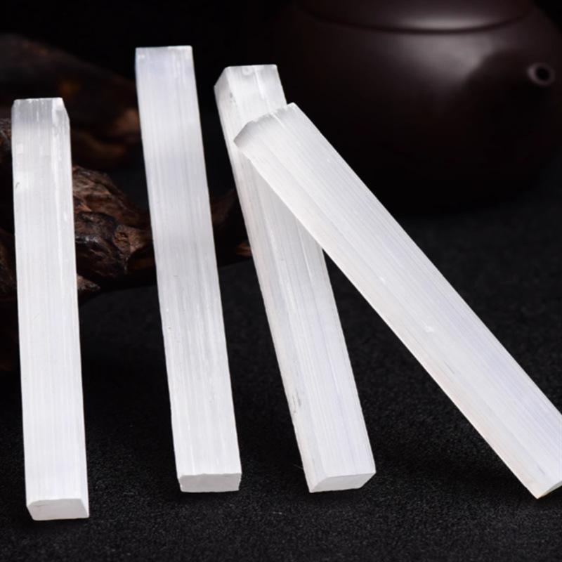 Natural White Selenite Gypsum Sticks Irregular Reiki Mineral Specimen Healing Crystal Wand Diy Jewelry Pendant Making Stone