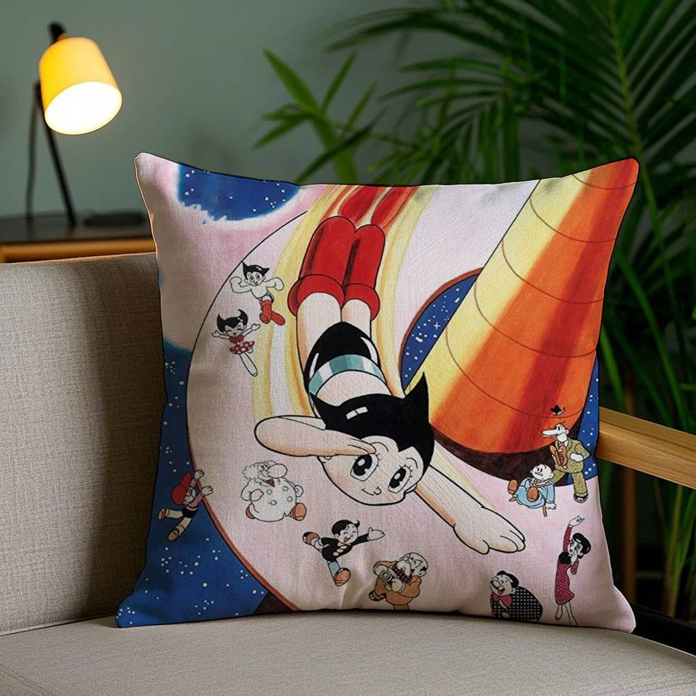 M-Mighty A-Atom Pillow Case Home Dorm Chair Back Short Plush Double-sided Printing Office Nap Time Cushion Cover
