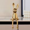 Sitting Rabbit Figurine Long Ears Bunny Resin Statue Sculpture Home Office Bookshelf Desktop Animal Decoration Ornament