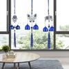 Blue Evil Eyes Wind Chime with 2 Bells Indoor Outdoor Garden Patio