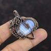 Blue Lace Agate Pendant Copper Wire Wrapped Gemstone Pendant Handmade Pendant Copper Wire Wrap Jewelry Wedding Gift Blue Lace Agate Jewelry