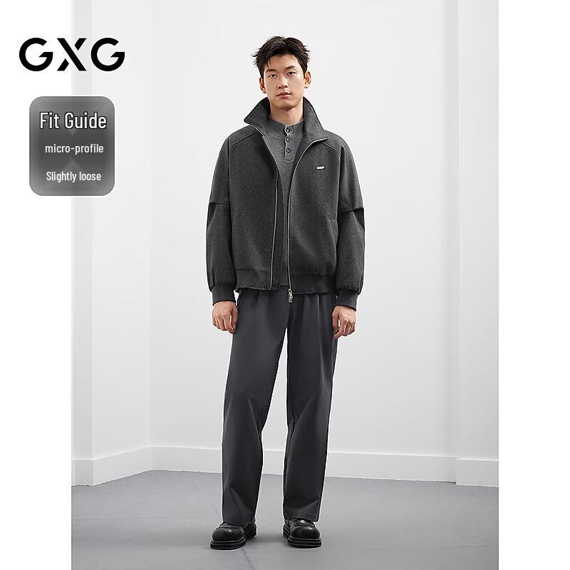 GXG Men's Wool Blend Heavy Stand Collar Jacket