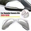 Для Hyundai Sonata 2015- Хромированная наклейка-крышка на боковое зеркало заднего вида, колпачок-крыло, декоративная накладка на корпус двери, серебристая рамка
